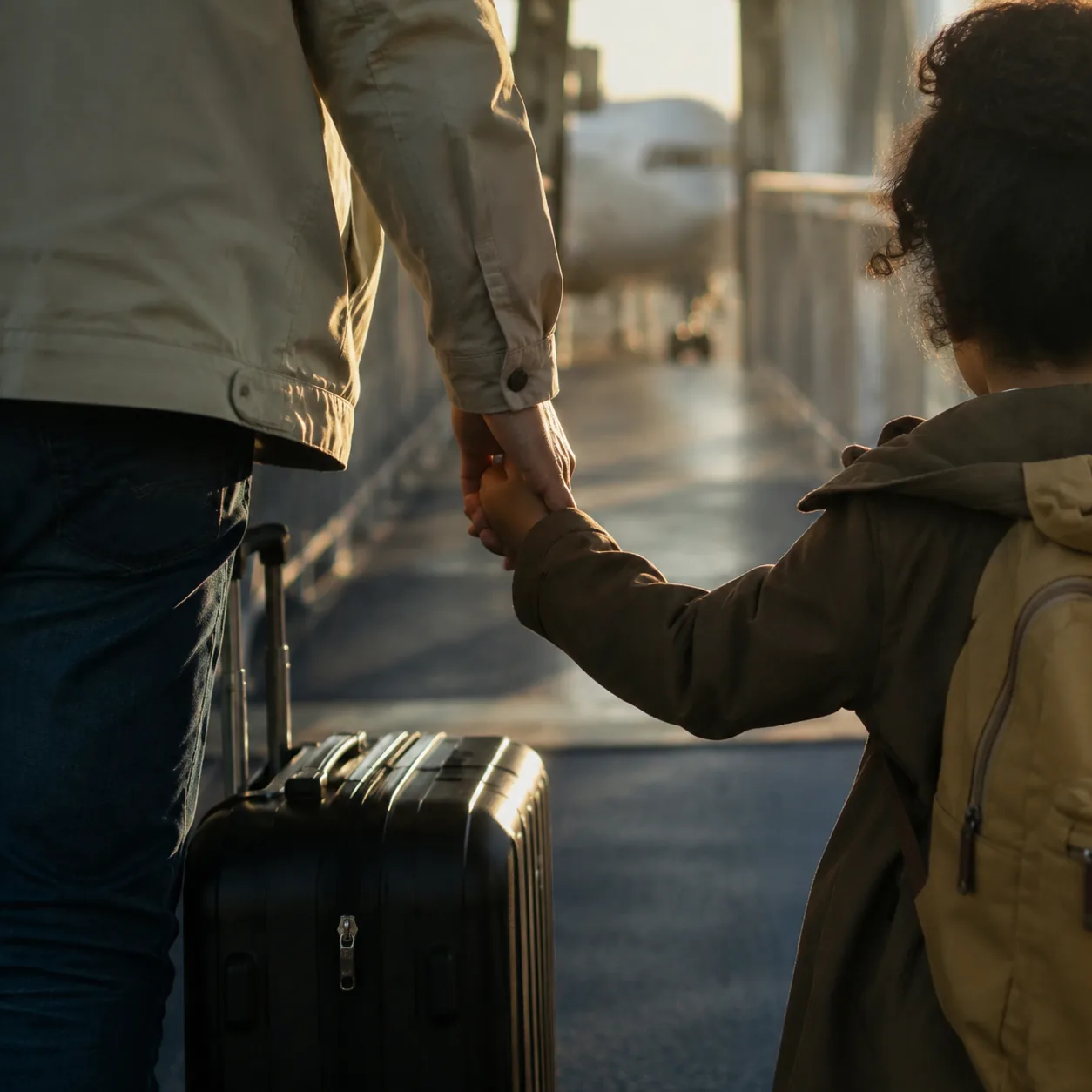 A family beginning a carefully planned journey